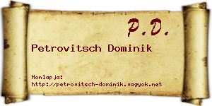 Petrovitsch Dominik névjegykártya